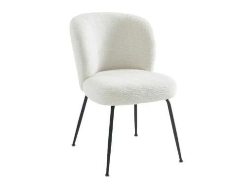 Conjunto De 2 Cadeiras Em Tecido Boucle E Metal Branco Pascal Morabito - Polpona