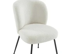 Conjunto De 2 Cadeiras Em Tecido Boucle E Metal Branco Pascal Morabito - Polpona