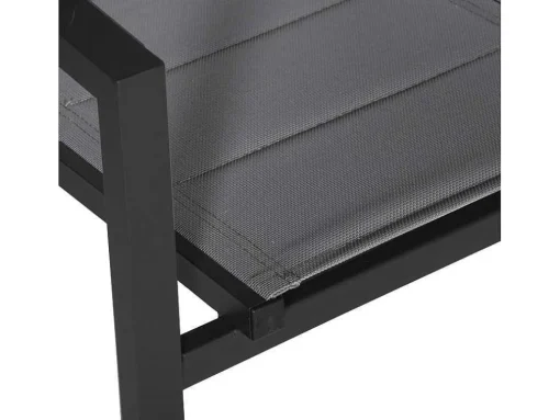 Conjunto De 10 Cadeiras Estofadas Em Aluminio Antracite - Têxtileno Cinzento