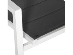 Conjunto De 8 Cadeiras Estofadas Em Aluminio Branco - Têxtileno Cinzento