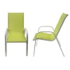 Conjunto De 4 Cadeiras Marbella Em Têxtilene Verde - Aluminio Branco