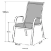 Conjunto De 6 Cadeiras Marbella Em Têxtileno Cinzento - Aluminio Cinzento Antracite