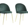 Conjunto De 2 Cadeiras Melbourne - Veludo E Metal Dourado - Verde