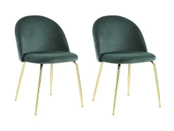 Conjunto De 2 Cadeiras Melbourne - Veludo E Metal Dourado - Verde