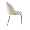 Conjunto De 6 Cadeiras Melbourne - Veludo E Metal Dourado - Bege