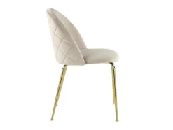 Conjunto De 6 Cadeiras Melbourne - Veludo E Metal Dourado - Bege