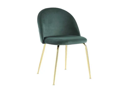 Conjunto De 6 Cadeiras Melbourne - Veludo E Metal Dourado - Verde
