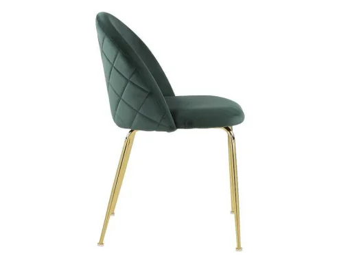 Conjunto De 6 Cadeiras Melbourne - Veludo E Metal Dourado - Verde
