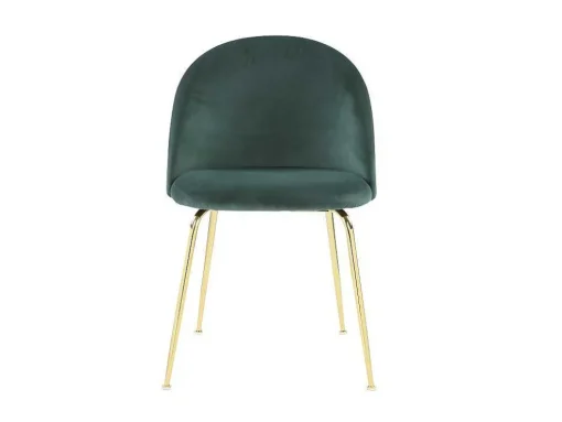 Conjunto De 6 Cadeiras Melbourne - Veludo E Metal Dourado - Verde