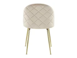 Conjunto De 6 Cadeiras Melbourne - Veludo E Metal Dourado - Bege