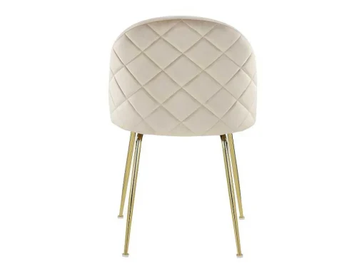 Conjunto De 6 Cadeiras Melbourne - Veludo E Metal Dourado - Bege