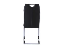 Conjunto De 4 Cadeiras Winch - Pele Sintética Preto E Branco - Pés Em Metal Cromado