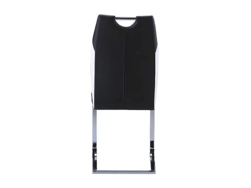 Conjunto De 4 Cadeiras Winch - Pele Sintética Preto E Branco - Pés Em Metal Cromado
