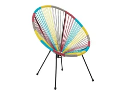 Conjunto De 2 Cadeiroes De Jardim Em Fios De Resina Entrancados Multicolor - Alios Iii De Mylia