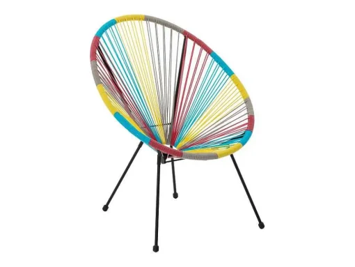 Conjunto De 2 Cadeiroes De Jardim Em Fios De Resina Entrancados Multicolor - Alios Iii De Mylia