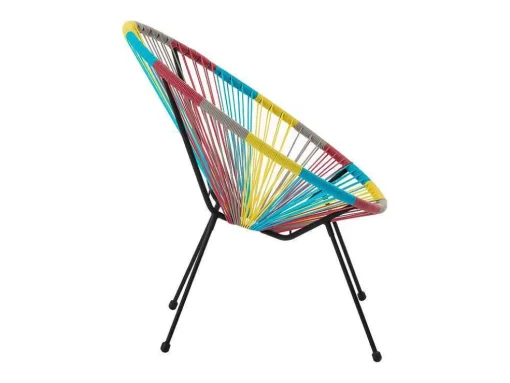 Conjunto De 2 Cadeiroes De Jardim Em Fios De Resina Entrancados Multicolor - Alios Iii De Mylia