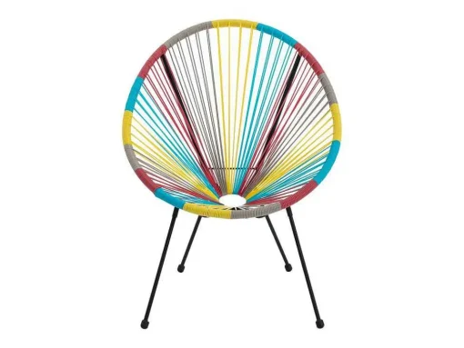 Conjunto De 2 Cadeiroes De Jardim Em Fios De Resina Entrancados Multicolor - Alios Iii De Mylia