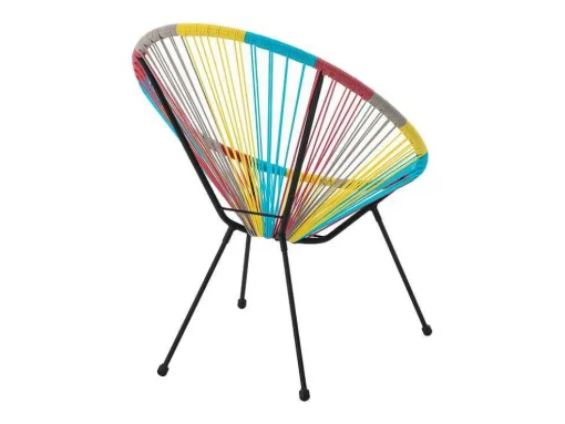 Conjunto De 2 Cadeiroes De Jardim Em Fios De Resina Entrancados Multicolor - Alios Iii De Mylia