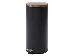 Conjunto De 2 Caixotes Do Lixo Com Pedal Em Inox De 30 L E 3 L Cor Preto E Cobre - Pira