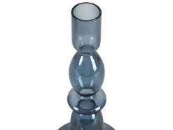 Conjunto De 2 Castiçais D. 9 X A. 21 Cm E D. 9 E A. 18,5 Cm Vidro Azul - Kandie