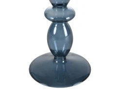 Conjunto De 2 Castiçais D. 9 X A. 21 Cm E D. 9 E A. 18,5 Cm Vidro Azul - Kandie