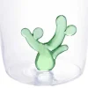 Conjunto De 4 Copos Com Cactos Transparente E Verde D.8 X A.10 Cm - Puntia