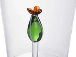 Conjunto De 4 Copos Com Cactos Transparente E Verde D.8 X A.10 Cm - Puntia
