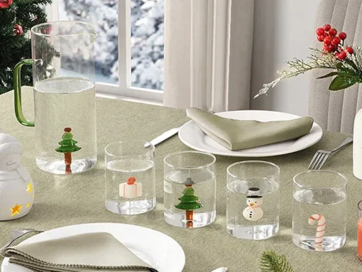 Conjunto De 4 Copos Com Motivos De Natal D.7,5 X A.9,5 Cm - Scopa