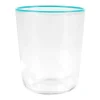 Conjunto De 6 Copos De Agua Com Borda Azul 31,5 Cl - D. 8 X A. 9,5 Cm - Azuran