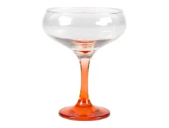 Conjunto De 6 Copos Para Coquetel Com Base Em Laranja De 32 Cl - D. 6,5 X A. 20 Cm - Coraly