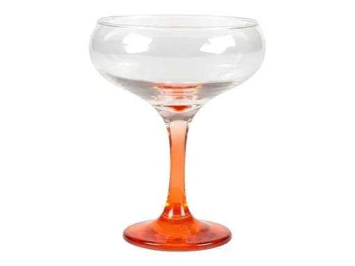 Conjunto De 6 Copos Para Coquetel Com Base Em Laranja De 32 Cl - D. 6,5 X A. 20 Cm - Coraly
