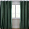 Conjunto De 2 Cortinas De Escurecimento Em Veludo C. 135 X A. 250 Cm Verde Com Ilhos Prateados - Darrel