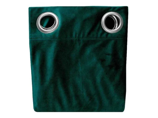 Conjunto De 2 Cortinas De Escurecimento Em Veludo C. 135 X A. 250 Cm Verde Com Ilhos Prateados - Darrel