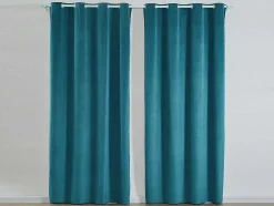 Conjunto De 2 Cortinas Em Veludo 140 X 260 Cm Azul - Ahtari