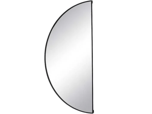 Conjunto De 2 Espelhos Semicirculo Design Em Metal C50 X A100 Cm Preto - Gavra