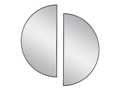 Conjunto De 2 Espelhos Semicirculo Design Em Metal C50 X A100 Cm Preto - Gavra