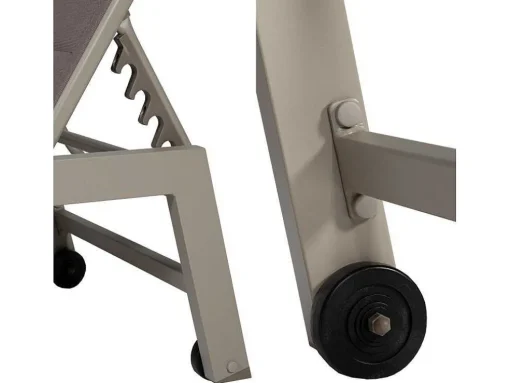 Conjunto De 2 Espreguiçadeiras Barbados Em Taupe Têxtilene - Taupe Aluminium
