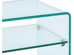 Conjunto De 2 Mesas De Cabeceira, 1 Nicho, Vidro Temperado - Stileos