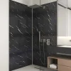 Conjunto De 2 Paineis De Parede De Duche Efeito Marmore Aluminio Com Perfis 2 X L90 X A120 - Eneko