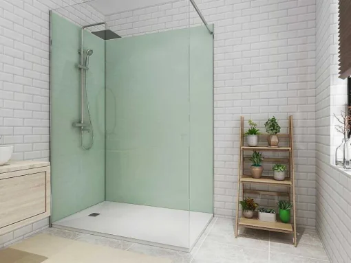 Conjunto De 2 Paineis De Parede De Casa De Banho Com Perfis Incluidos De C. 90 X L. 120 X A. 210 Cm