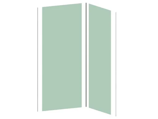 Conjunto De 2 Paineis De Parede De Casa De Banho Com Perfis Incluidos De C. 90 X L. 120 X A. 210 Cm
