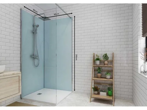 Conjunto De 2 Paineis De Parede De Casa De Banho Com Perfis Incluidos De 2X L. 90 X A. 210 Cm