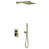 Conjunto De Duche Encastravel Com Torneira Misturadora Mecanica Dourado Acabamento Acetinado - Tocantis