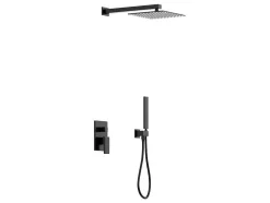 Conjunto De Duche Encastravel Com Torneira Misturadora Mecanica Preto Mate - Tocantis