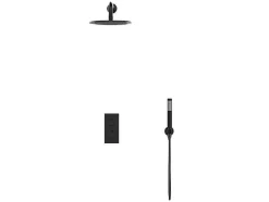 Conjunto De Duche Encastravel Com Torneira Misturadora Termostatica Preto Mate - Timavo