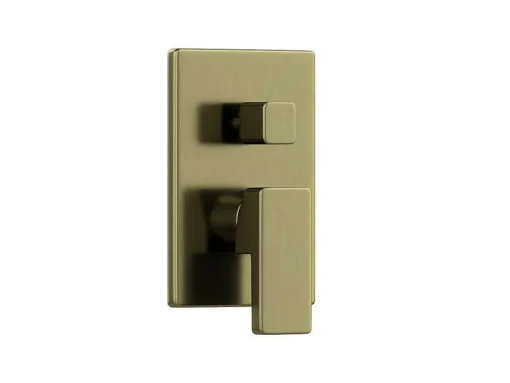Conjunto De Duche Encastravel Com Torneira Misturadora Mecanica Dourado Acabamento Acetinado - Tocantis