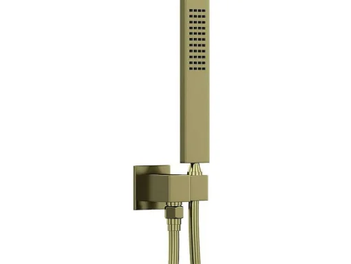 Conjunto De Duche Encastravel Com Torneira Misturadora Mecanica Dourado Acabamento Acetinado - Tocantis