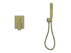 Conjunto De Duche Encastravel Com Torneira Misturadora Mecanica Dourado Acabamento Acetinado - Tocantis