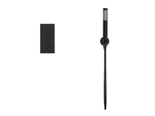 Conjunto De Duche Encastravel Com Torneira Misturadora Termostatica Preto Mate - Timavo