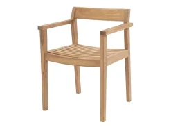 Conjunto De Jantar De Jardim Em Teca, 1 Mesa Quadrada + 8 Cadeiroes, Natural Claro - Allende